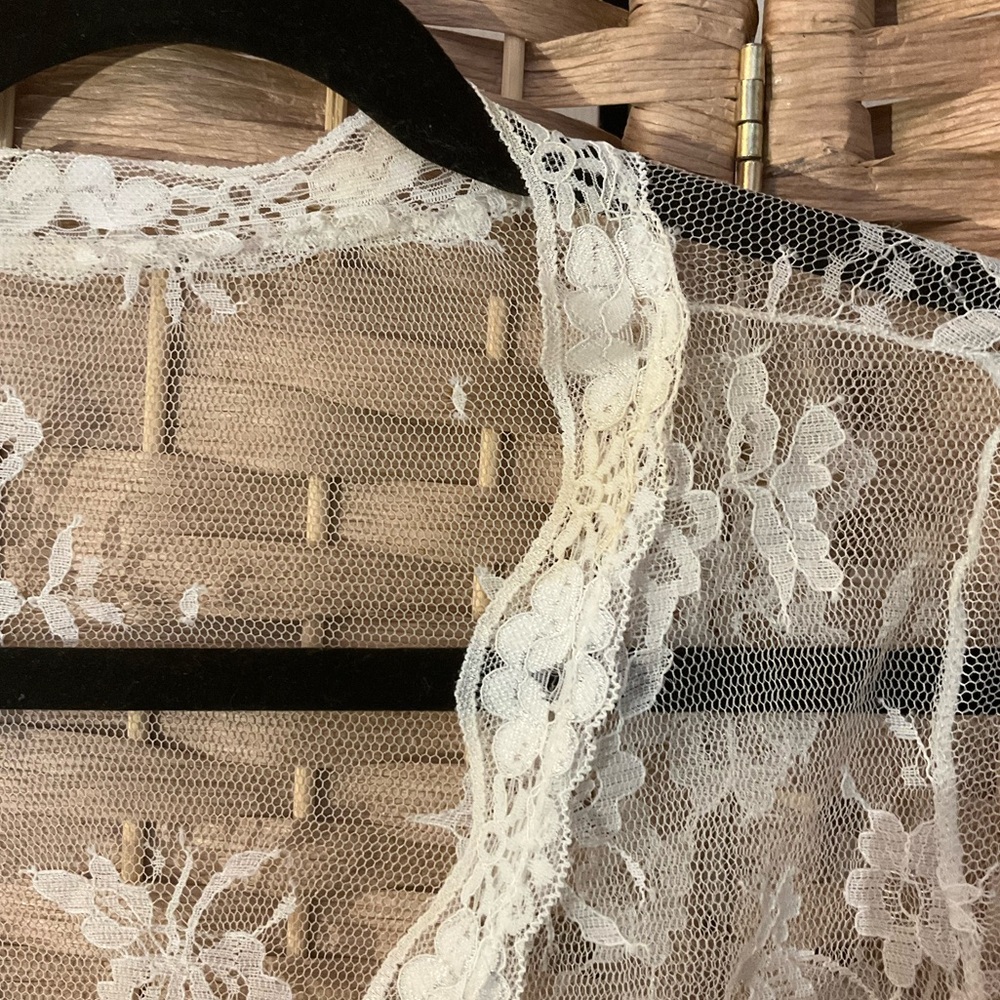 Sheer Lace Long Cardigan - Picture 7 of 7